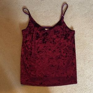 New Hollister velvet red tank top